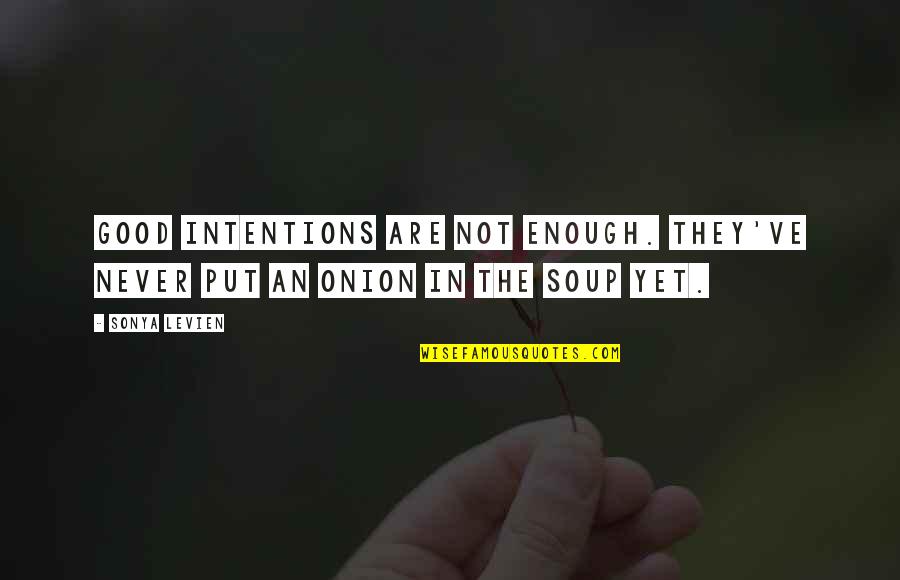 Never Be Good Enough Quotes By Sonya Levien: Good intentions are not enough. They've never put