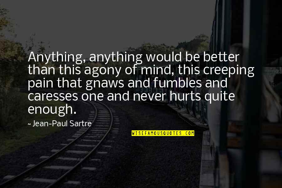 Never Be Hurt Quotes By Jean-Paul Sartre: Anything, anything would be better than this agony