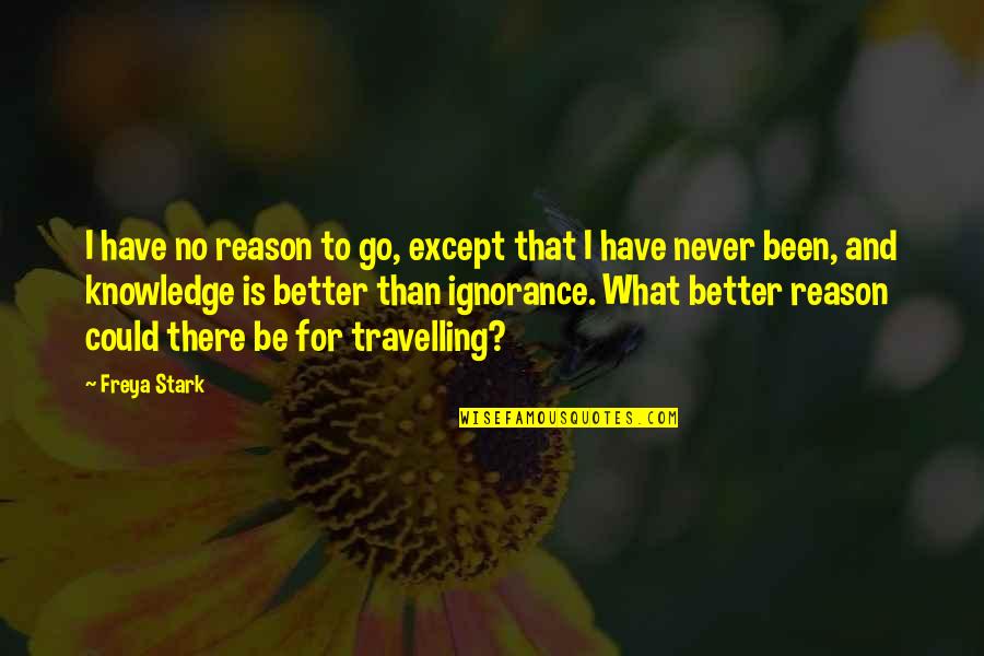 Never Been Better Quotes By Freya Stark: I have no reason to go, except that