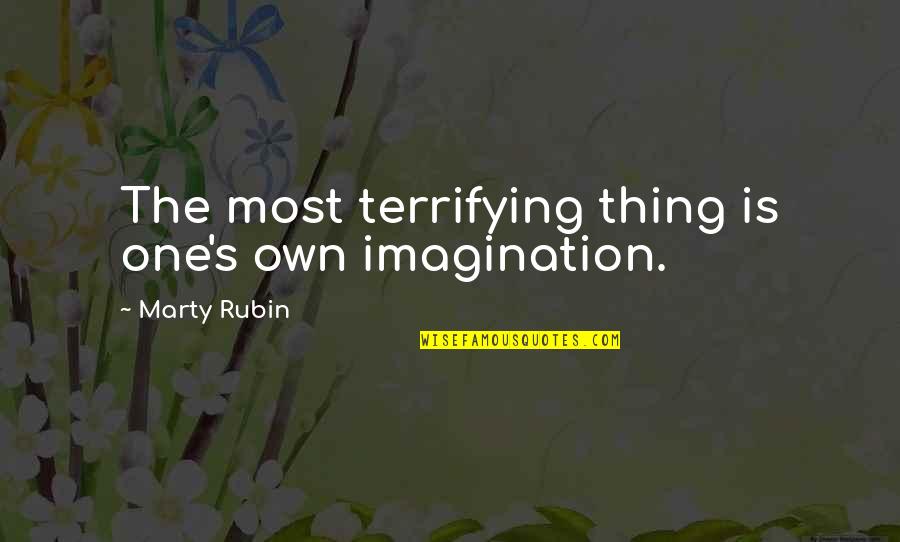Never Being Hurt Again Quotes By Marty Rubin: The most terrifying thing is one's own imagination.