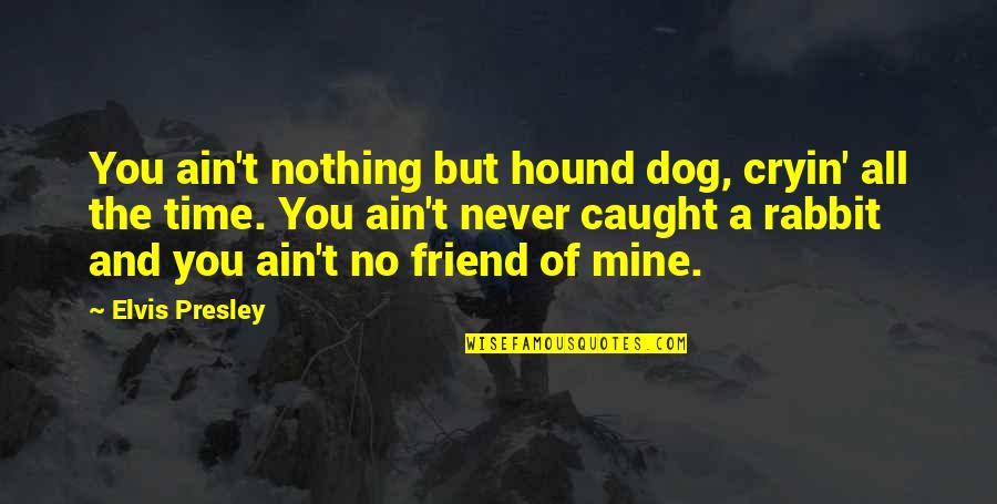 Never Caught Quotes By Elvis Presley: You ain't nothing but hound dog, cryin' all Never Caught Quotes By Elvis Presley: You ain't nothing but hound dog, cryin' all