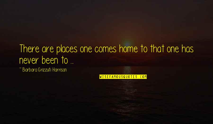 Never Coming Home Quotes By Barbara Grizzuti Harrison: There are places one comes home to that