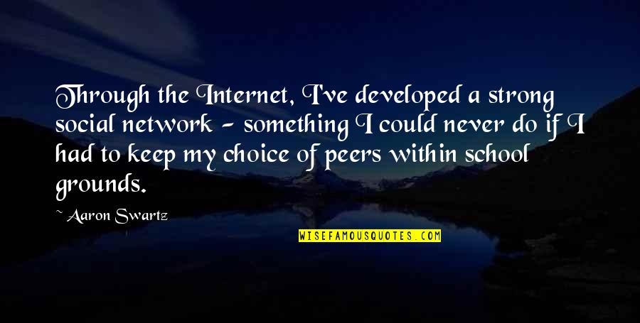 Never Do Something Quotes By Aaron Swartz: Through the Internet, I've developed a strong social