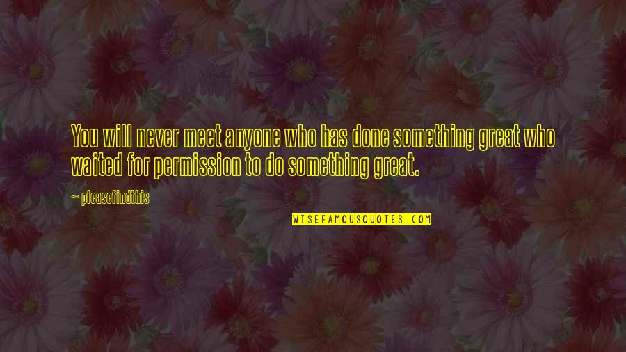 Never Do Something Quotes By Pleasefindthis: You will never meet anyone who has done
