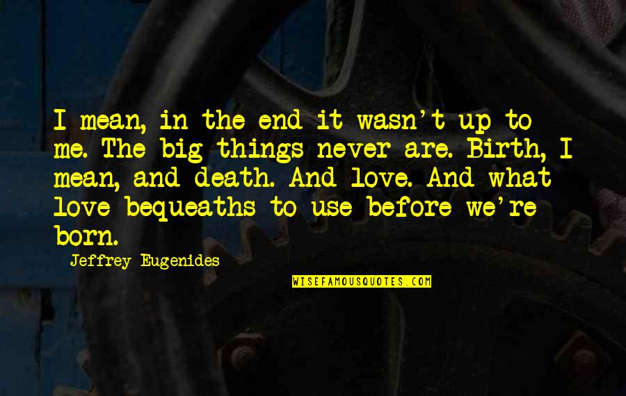 Never End Love Quotes By Jeffrey Eugenides: I mean, in the end it wasn't up