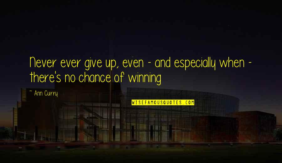 Never Ever Giving Up Quotes By Ann Curry: Never ever give up, even - and especially