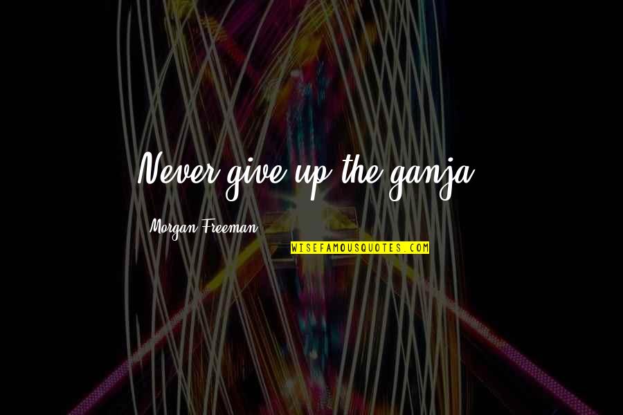 Never Ever Giving Up Quotes By Morgan Freeman: Never give up the ganja.