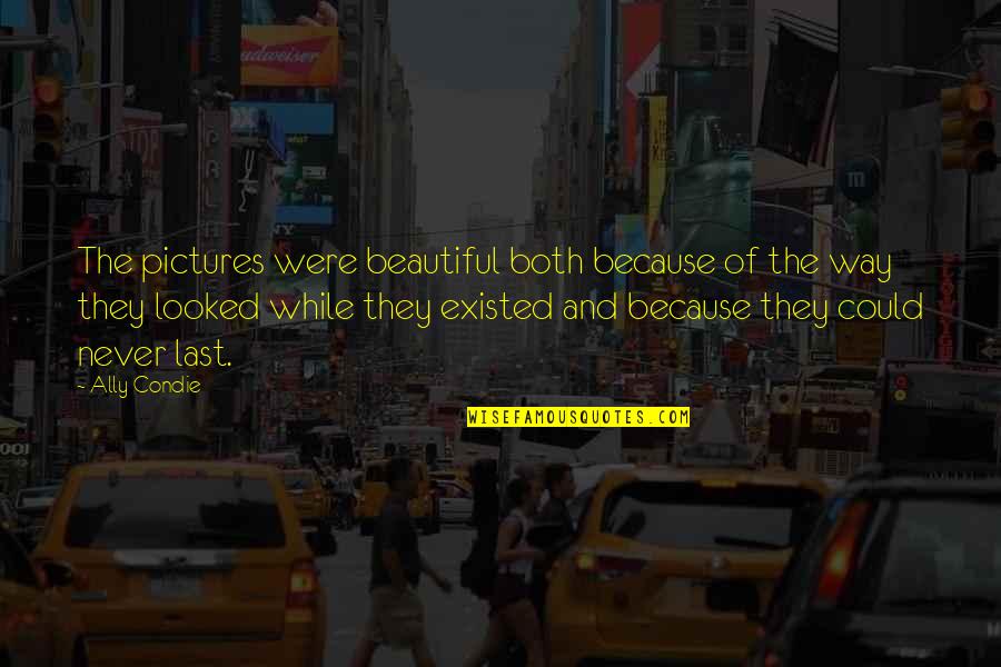 Never Existed Quotes By Ally Condie: The pictures were beautiful both because of the Never Existed Quotes By Ally Condie: The pictures were beautiful both because of the