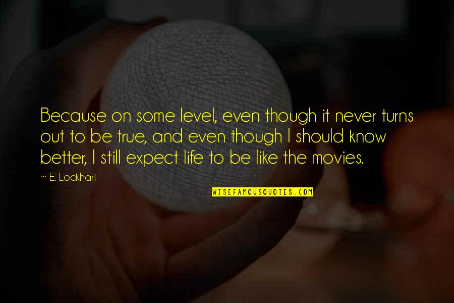 Never Expect So Much Quotes By E. Lockhart: Because on some level, even though it never