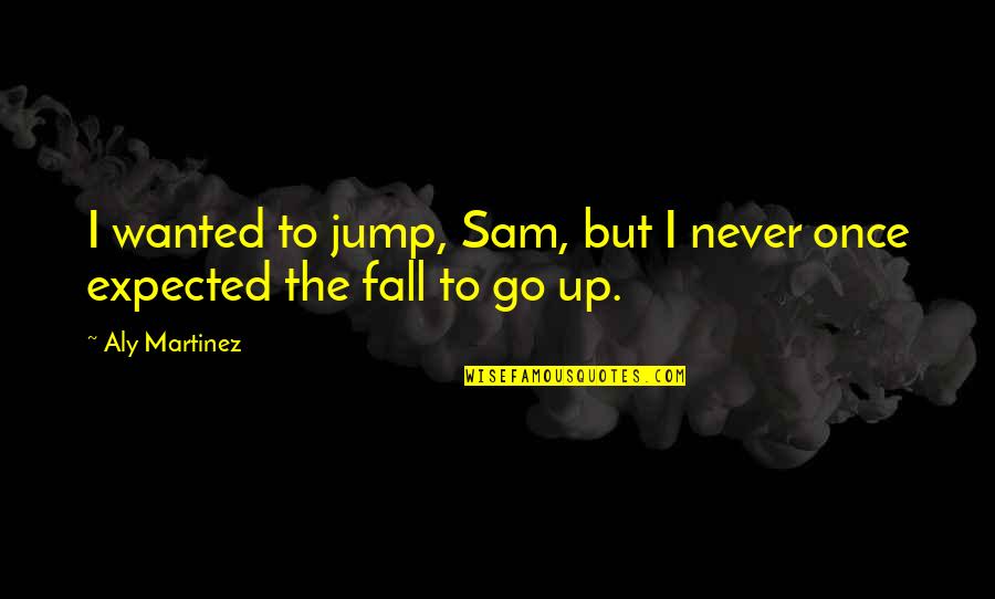 Never Expected You Quotes By Aly Martinez: I wanted to jump, Sam, but I never