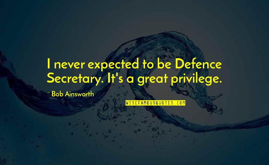 Never Expected You Quotes By Bob Ainsworth: I never expected to be Defence Secretary. It's