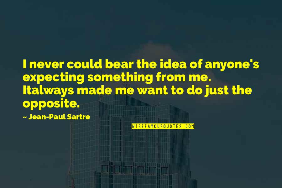 Never Expecting Quotes By Jean-Paul Sartre: I never could bear the idea of anyone's
