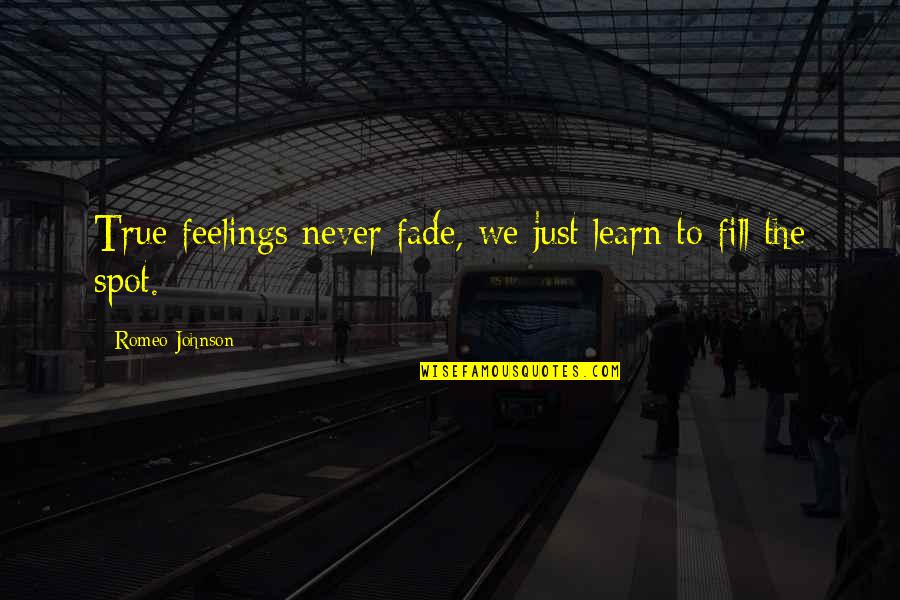Never Fade Quotes By Romeo Johnson: True feelings never fade, we just learn to
