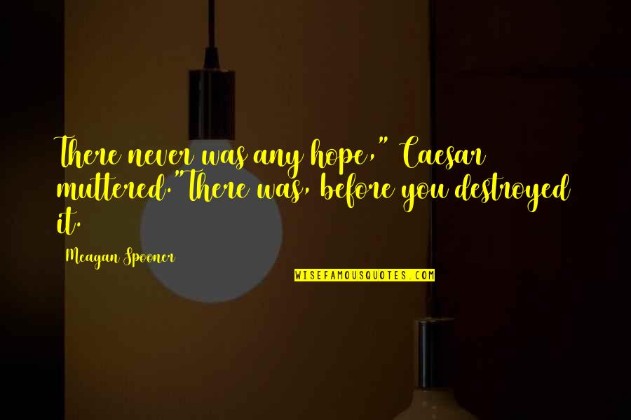 Never Fail In Life Quotes By Meagan Spooner: There never was any hope," Caesar muttered."There was,