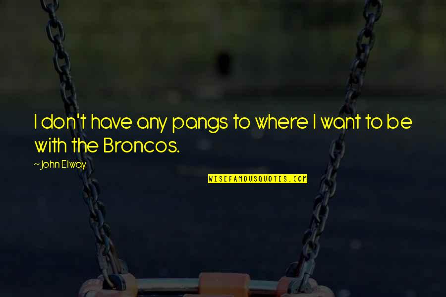 Never Force Things Quotes By John Elway: I don't have any pangs to where I
