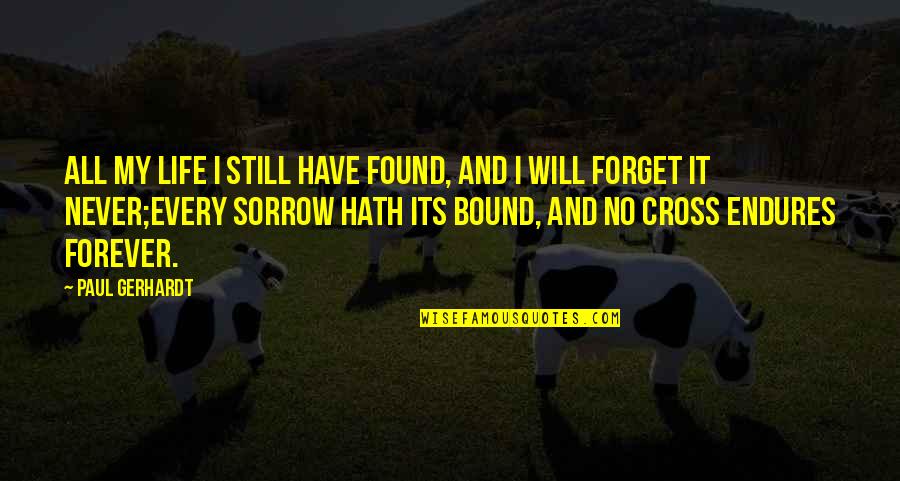 Never Forget It Quotes By Paul Gerhardt: All my life I still have found, and