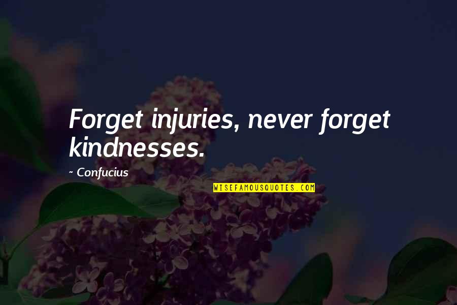 Never Forget Life Quotes By Confucius: Forget injuries, never forget kindnesses.