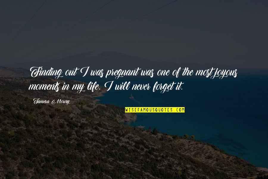 Never Forget Life Quotes By Tamera Mowry: Finding out I was pregnant was one of