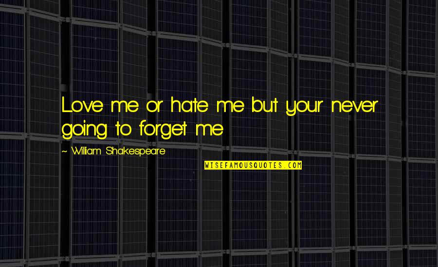 Never Forget My Love Quotes By William Shakespeare: Love me or hate me but your never