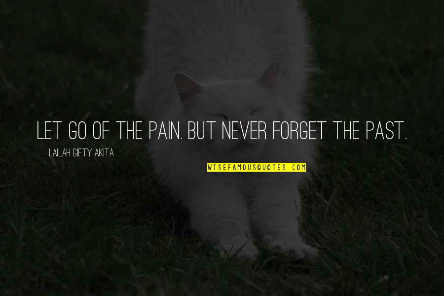 Never Forget Past Quotes By Lailah Gifty Akita: Let go of the pain. But never forget