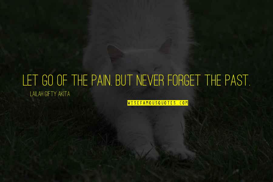 Never Forget The Past Quotes By Lailah Gifty Akita: Let go of the pain. But never forget