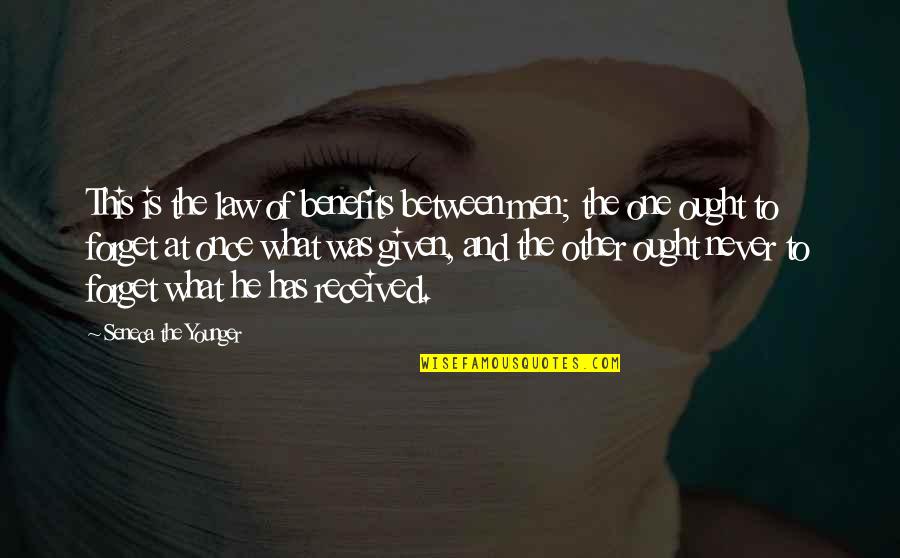 Never Forget What You Are Quotes By Seneca The Younger: This is the law of benefits between men; Never Forget What You Are Quotes By Seneca The Younger: This is the law of benefits between men;