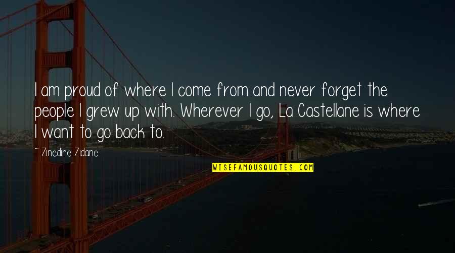 Never Forget Where U Come From Quotes By Zinedine Zidane: I am proud of where I come from Never Forget Where U Come From Quotes By Zinedine Zidane: I am proud of where I come from