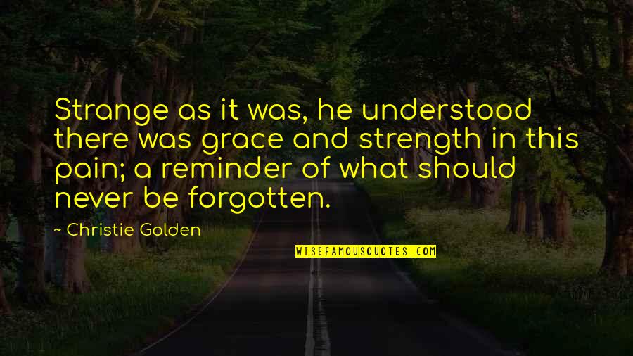 Never Forgotten 9/11 Quotes By Christie Golden: Strange as it was, he understood there was