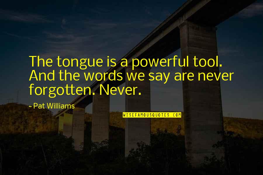 Never Forgotten 9/11 Quotes By Pat Williams: The tongue is a powerful tool. And the