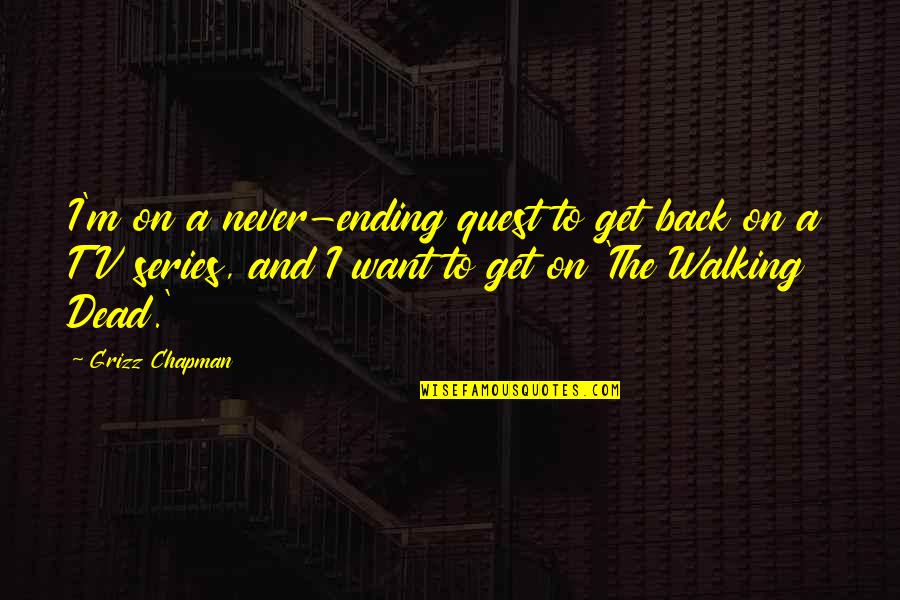 Never Get Back Quotes By Grizz Chapman: I'm on a never-ending quest to get back