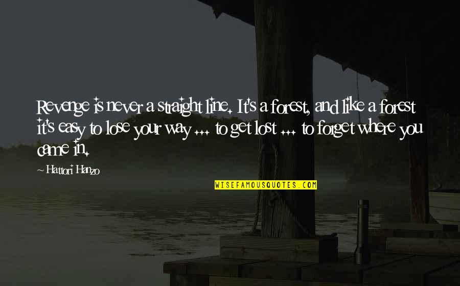Never Get Lost Quotes By Hattori Hanzo: Revenge is never a straight line. It's a