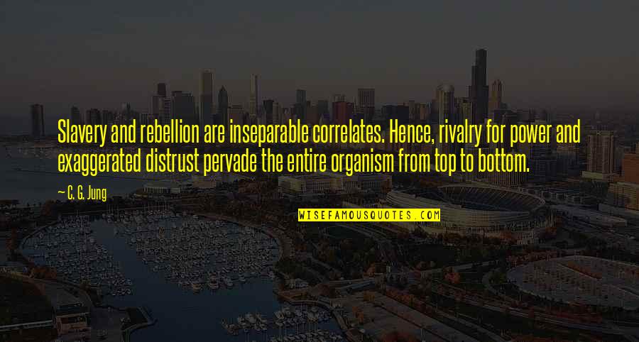 Never Getting Married Again Quotes By C. G. Jung: Slavery and rebellion are inseparable correlates. Hence, rivalry