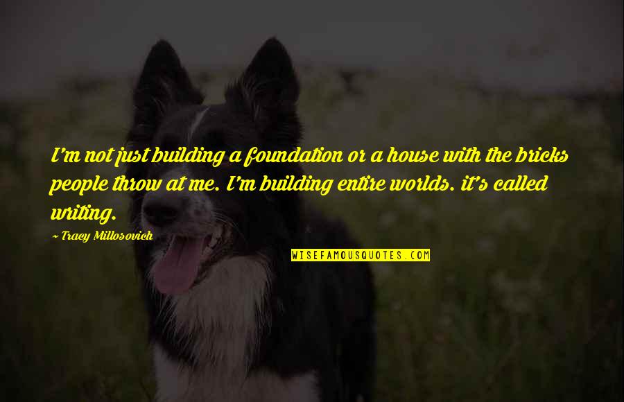 Never Give Up Love Quotes By Tracy Millosovich: I'm not just building a foundation or a