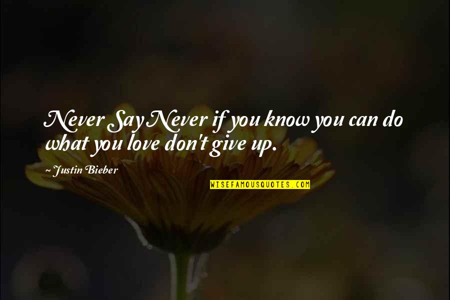 Never Give Up On Love Quotes By Justin Bieber: Never Say Never if you know you can