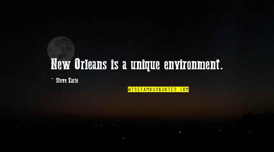 Never Giving Up On Her Quotes By Steve Earle: New Orleans is a unique environment.