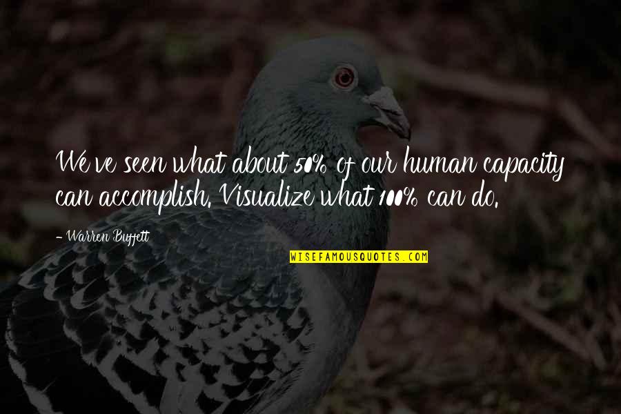 Never Giving Up On Yourself Quotes By Warren Buffett: We've seen what about 50% of our human