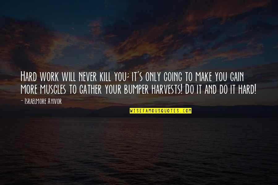 Never Going To Work Quotes By Israelmore Ayivor: Hard work will never kill you; it's only
