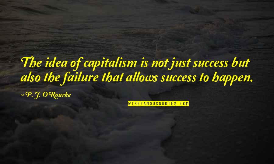 Never Growing Up Disney Quotes By P. J. O'Rourke: The idea of capitalism is not just success