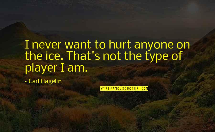Never Hurt Anyone Quotes By Carl Hagelin: I never want to hurt anyone on the
