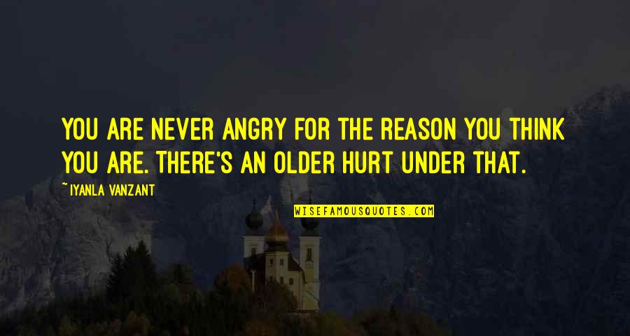 Never Hurt You Quotes By Iyanla Vanzant: You are never angry for the reason you