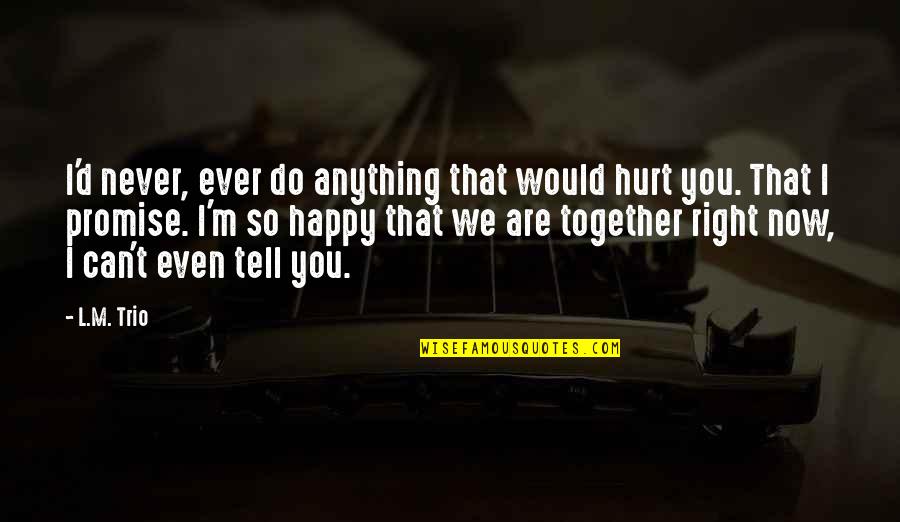 Never Hurt You Quotes By L.M. Trio: I'd never, ever do anything that would hurt