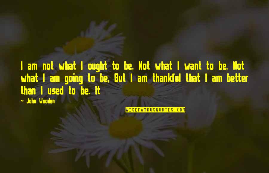 Never Hurt Yourself Quotes By John Wooden: I am not what I ought to be,
