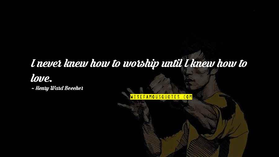 Never Knew Love Until You Quotes By Henry Ward Beecher: I never knew how to worship until I