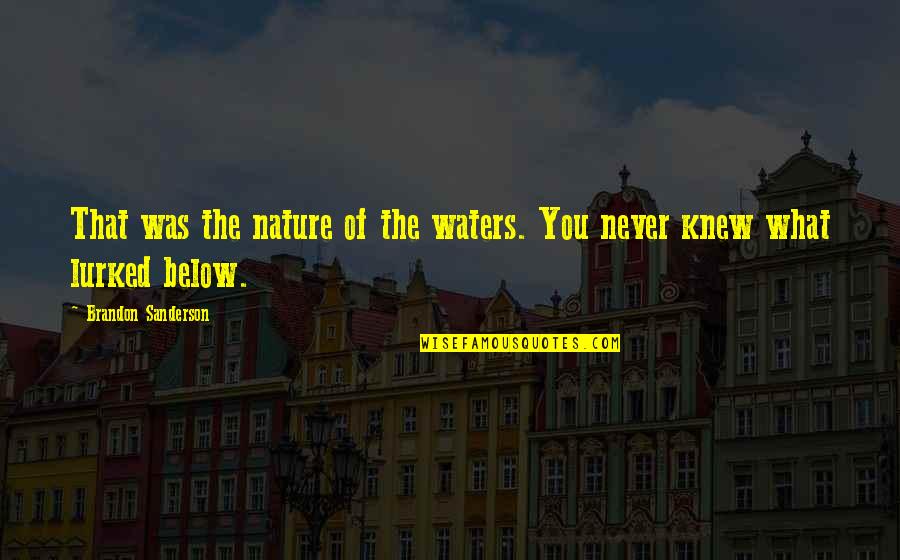 Never Knew You Quotes By Brandon Sanderson: That was the nature of the waters. You