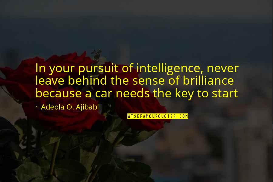 Never Leave You Behind Quotes By Adeola O. Ajibabi: In your pursuit of intelligence, never leave behind