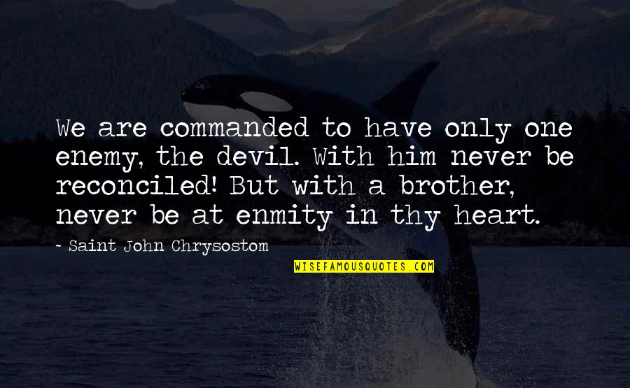 Never Leave You Behind Quotes By Saint John Chrysostom: We are commanded to have only one enemy,