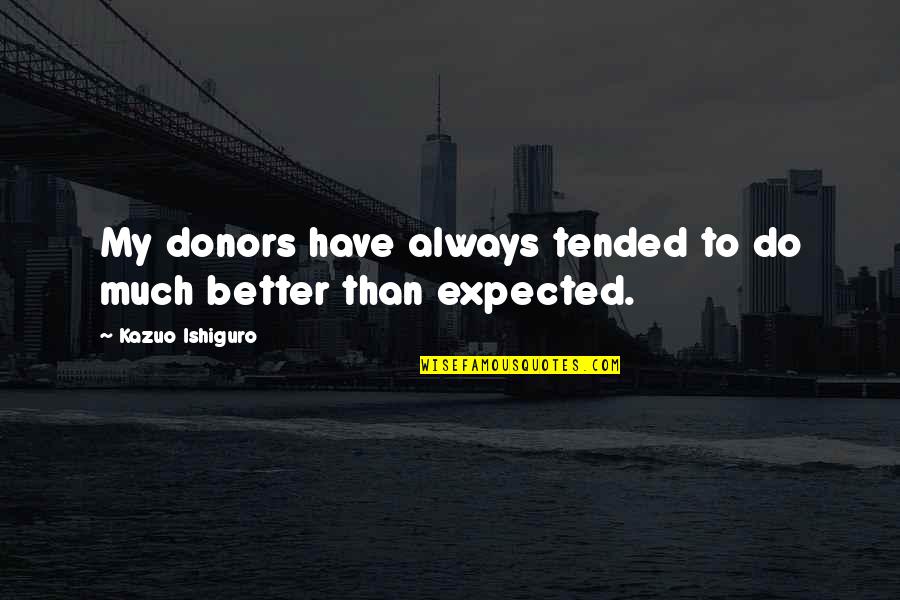 Never Let Go Of Me Quotes By Kazuo Ishiguro: My donors have always tended to do much