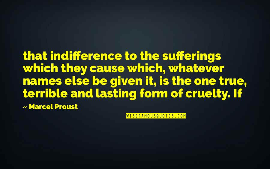 Never Let Go Of My Hand Quotes By Marcel Proust: that indifference to the sufferings which they cause