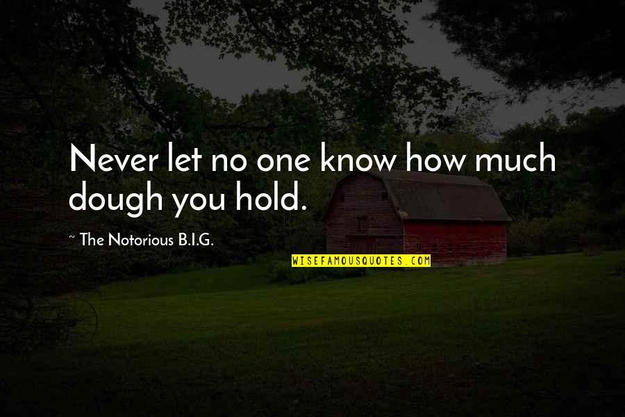 Never Let Quotes By The Notorious B.I.G.: Never let no one know how much dough