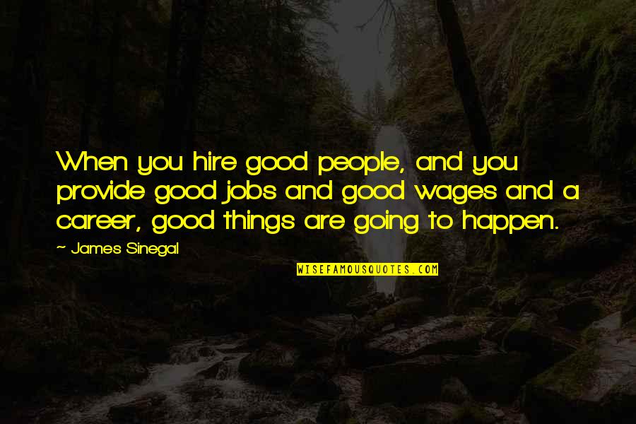 Never Letting Yourself Down Quotes By James Sinegal: When you hire good people, and you provide